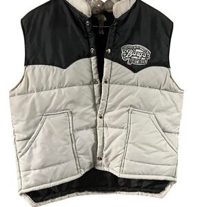 mens true vintage advertising puffer vest‎ size large